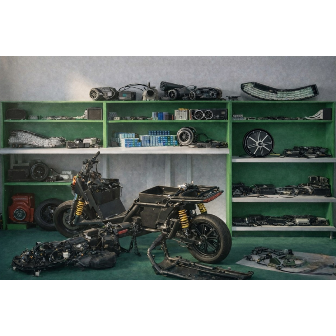 E-Mobility Motors & Li-Ion Battery Cut-Section Display Workbench -IES-EV-353